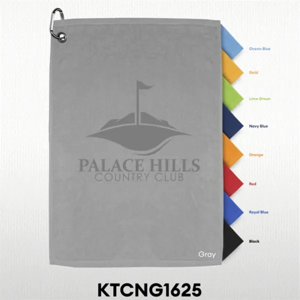 2.4 lbs/doz 16" x 25" screen printed golf towel... from ASI 73520 Neet Feet / Kanata Towels