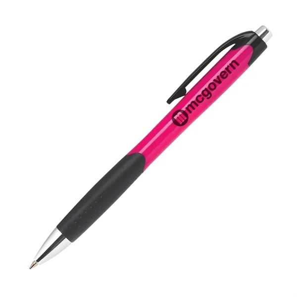 Retractable ballpoint pen with comfort grip and chrome accents.... from ASI 68190 Lungsal / Lungsal