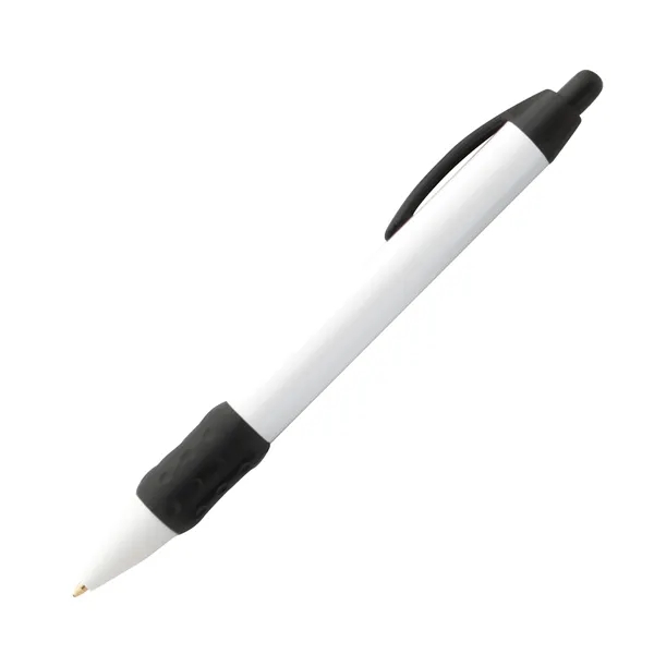 Click action plastic ballpoint pen with rubber grip.... from ASI 68190 Lungsal