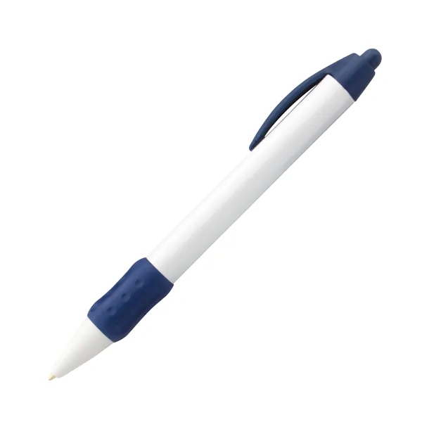 Click action plastic ballpoint pen with rubber grip.... from ASI 68190 Lungsal
