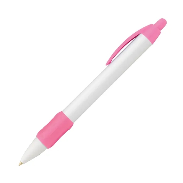 Click action plastic ballpoint pen with rubber grip.... from ASI 68190 Lungsal