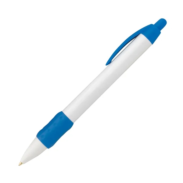 Click action plastic ballpoint pen with rubber grip.... from ASI 68190 Lungsal