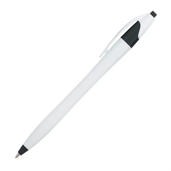 White plastic ballpoint click action pen.... from ASI 68190 Lungsal / Lungsal