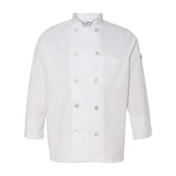 Women's double-breasted chef coat with ten pearl non-yellowing UV buttons.... from ASI 84358 S&S Activewear