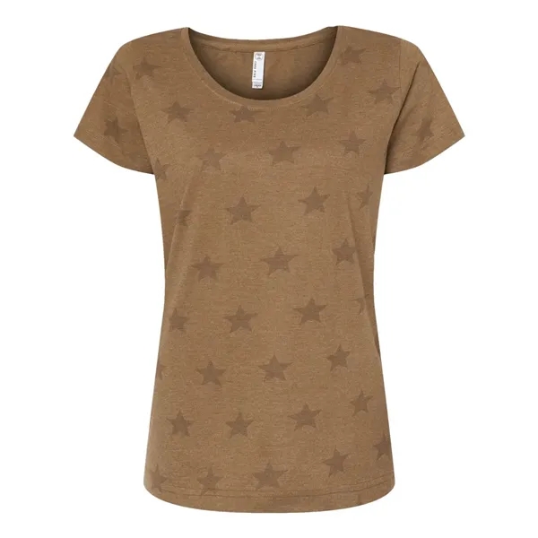 Code Five Women's Star Print Scoop Neck T-Shirt... from ASI 84358 S&S Activewear