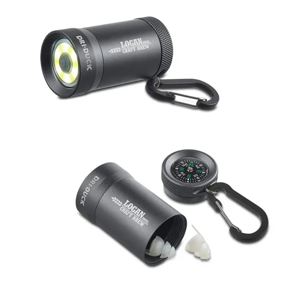 COB flashlight with ear plugs, compass, carabiner clip and batteries.... from ASI 79530 Prime Line