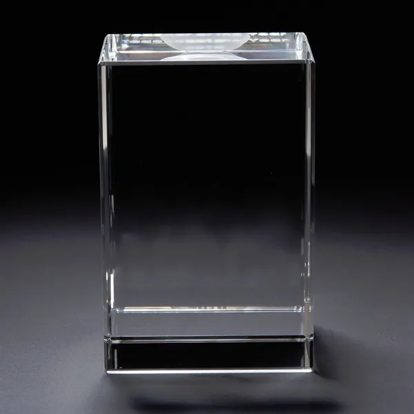 4.75" x 3.13" x 2.38" optical 3D crystal award with free-standing... from ASI 68507 The Magnet Group / Benchmark Crystal & Clocks