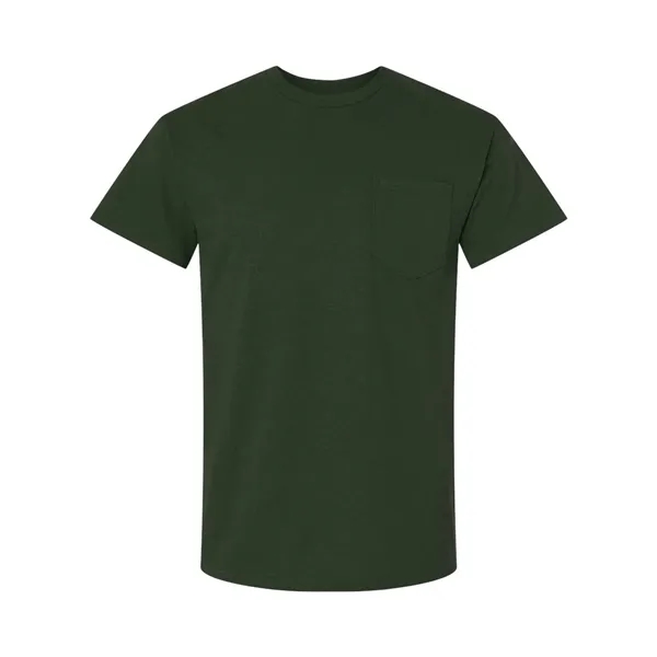 Adult T-shirt with a pocket of 6.0 oz preshrunk 100% cotton.... from ASI 84358 S&S Activewear