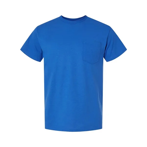 Cotton / polyester T-shirt with a pocket and moisture-wicking properties.... from ASI 84358 S&S Activewear