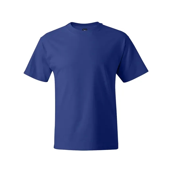 Hanes T-shirt made of 100% ring-spun cotton with double-needle stitching.... from ASI 84358 S&S Activewear