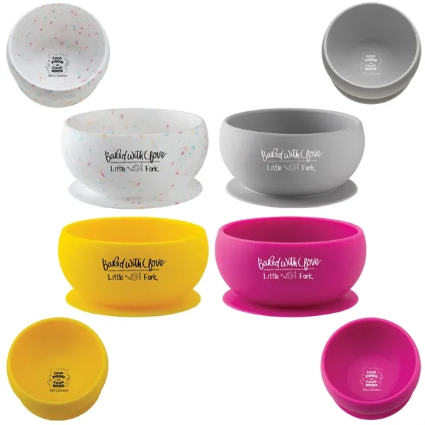 Silicone bowl with a suction base that adheres firmly to surfaces.... from ASI 62190 Illini