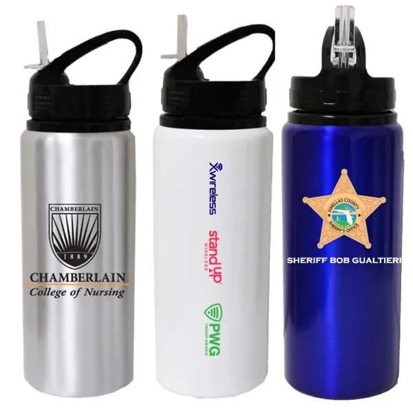 22 Oz. Sports water bottle, with straw drink spout, aluminum.... from ASI 36988 Artek USA Inc / Artek™