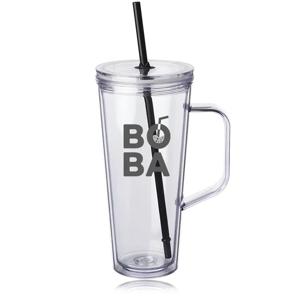 24 oz. insulated plastic tumbler with handle, lid, and straw.... from ASI 39552 BEL Promo