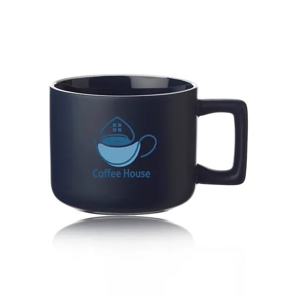 14 oz. ceramic mugs with square handle design, matte exterior, glossy... from ASI 39552 BEL Promo