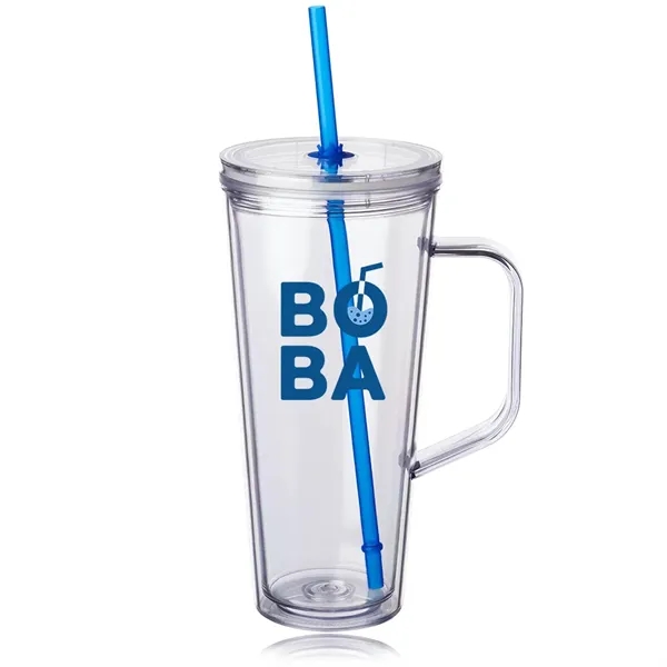 24 oz. insulated plastic tumbler with handle, lid, and straw.... from ASI 39552 BEL Promo