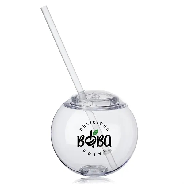 15 oz. plastic fish bowl look-alike cup with straw and screw-on... from ASI 39552 BEL Promo