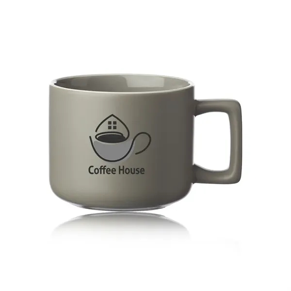 14 oz. ceramic mugs with square handle design, matte exterior, glossy... from ASI 39552 BEL Promo