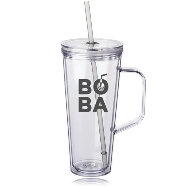 24 oz. insulated plastic tumbler with handle, lid, and straw.... from ASI 39552 BEL Promo