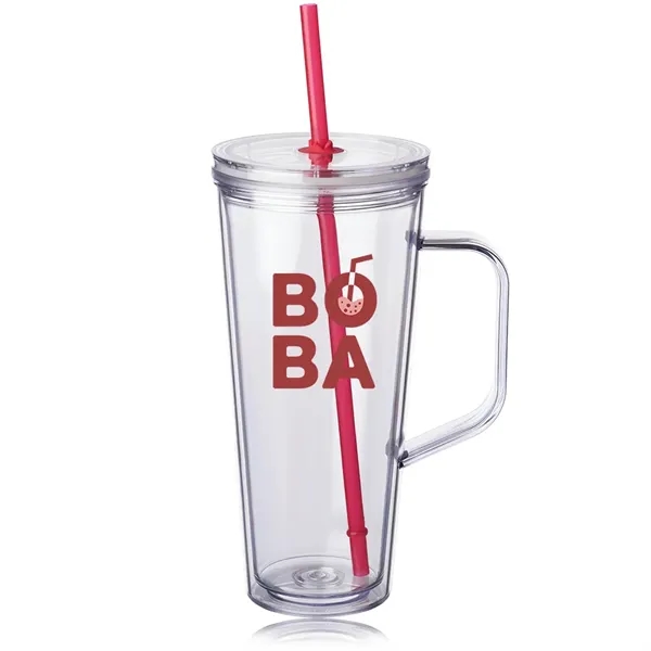 24 oz. insulated plastic tumbler with handle, lid, and straw.... from ASI 39552 BEL Promo
