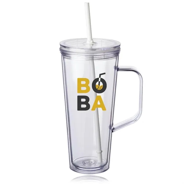 24 oz. insulated plastic tumbler with handle, lid, and straw.... from ASI 39552 BEL Promo