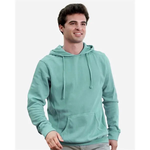 J. America Pigment-Dyed Fleece Hooded Sweatshirt... from ASI 84358 S&S Activewear