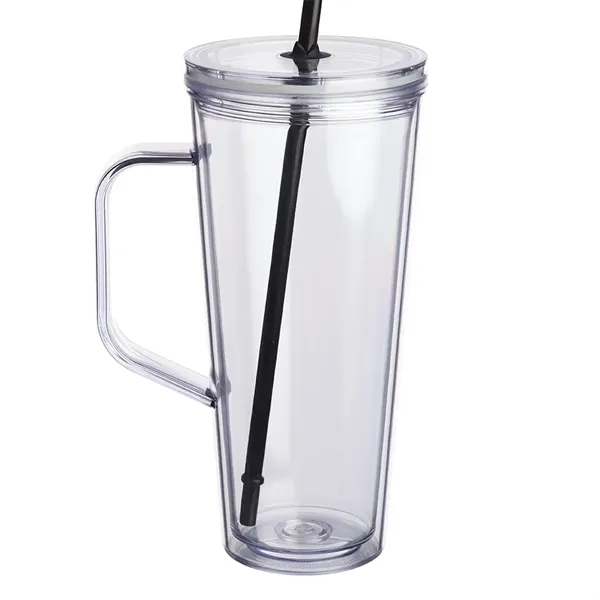 24 oz. insulated plastic tumbler with handle, lid, and straw.... from ASI 39552 BEL Promo