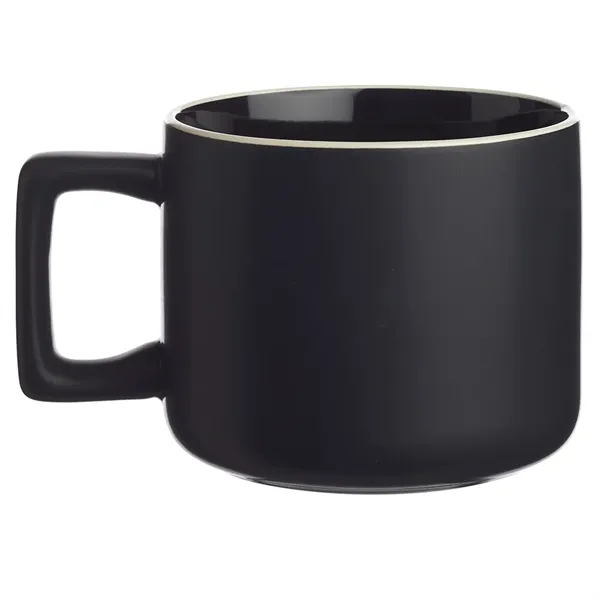 14 oz. ceramic mugs with square handle design, matte exterior, glossy... from ASI 39552 BEL Promo