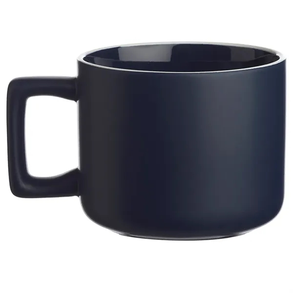 14 oz. ceramic mugs with square handle design, matte exterior, glossy... from ASI 39552 BEL Promo