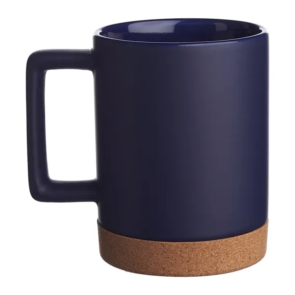 15 oz. ceramic mugs with cork base and square handle design.... from ASI 39552 BEL Promo