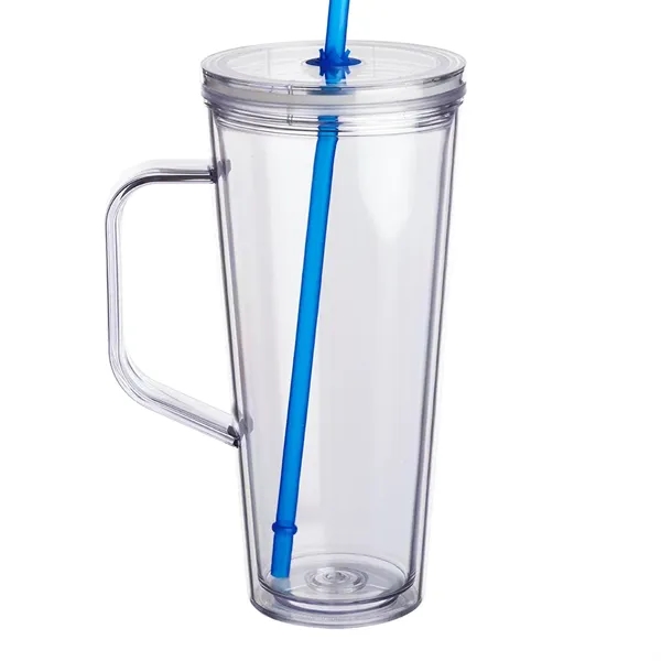 24 oz. insulated plastic tumbler with handle, lid, and straw.... from ASI 39552 BEL Promo