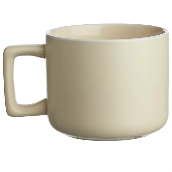 14 oz. ceramic mugs with square handle design, matte exterior, glossy... from ASI 39552 BEL Promo