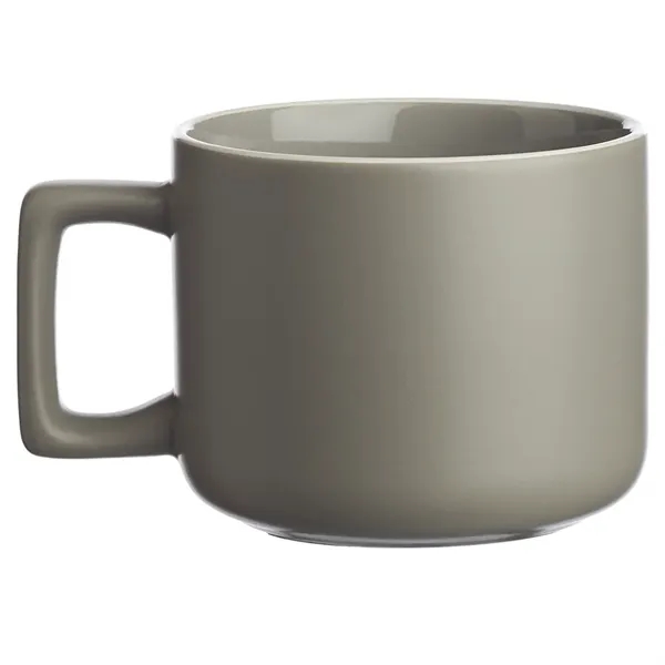 14 oz. ceramic mugs with square handle design, matte exterior, glossy... from ASI 39552 BEL Promo