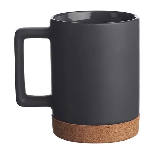 15 oz. ceramic mugs with cork base and square handle design.... from ASI 39552 BEL Promo