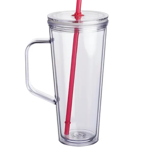 24 oz. insulated plastic tumbler with handle, lid, and straw.... from ASI 39552 BEL Promo