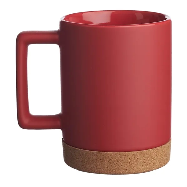 15 oz. ceramic mugs with cork base and square handle design.... from ASI 39552 BEL Promo