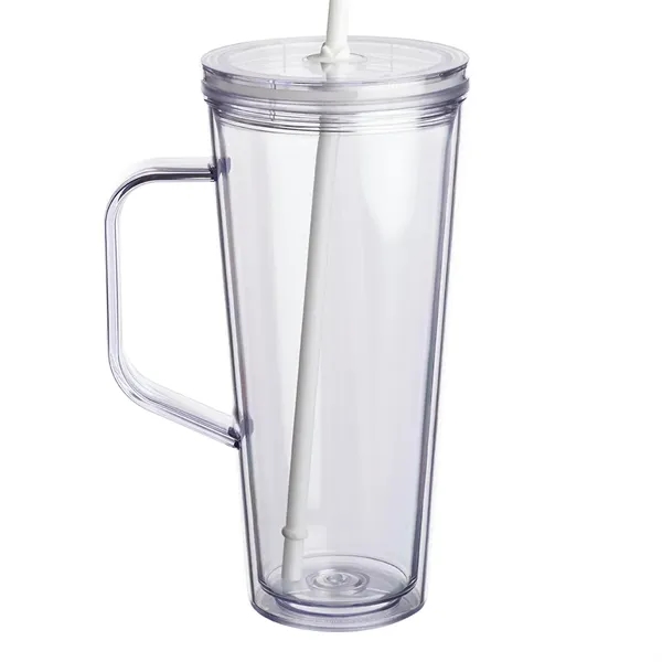 24 oz. insulated plastic tumbler with handle, lid, and straw.... from ASI 39552 BEL Promo