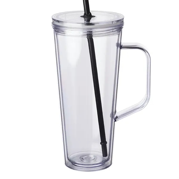 24 oz. insulated plastic tumbler with handle, lid, and straw.... from ASI 39552 BEL Promo