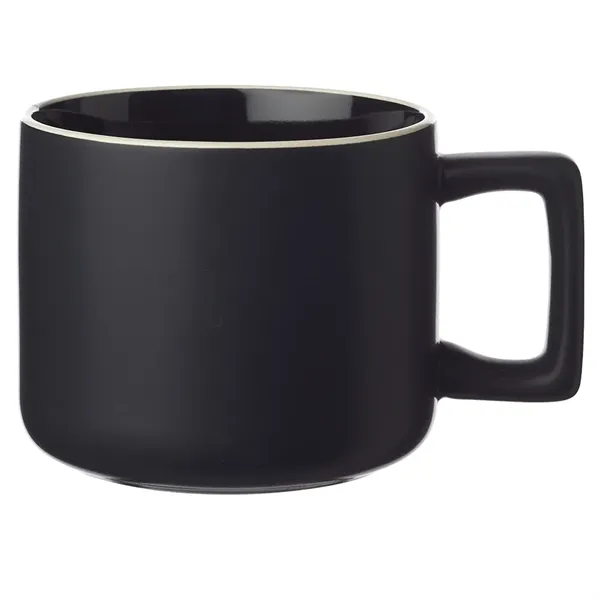 14 oz. ceramic mugs with square handle design, matte exterior, glossy... from ASI 39552 BEL Promo