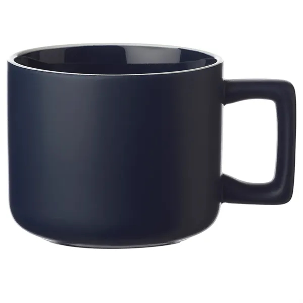 14 oz. ceramic mugs with square handle design, matte exterior, glossy... from ASI 39552 BEL Promo