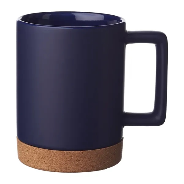 15 oz. ceramic mugs with cork base and square handle design.... from ASI 39552 BEL Promo