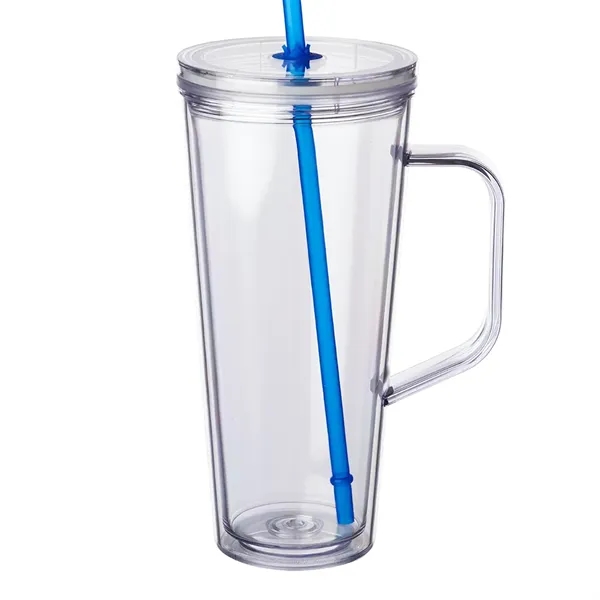 24 oz. insulated plastic tumbler with handle, lid, and straw.... from ASI 39552 BEL Promo