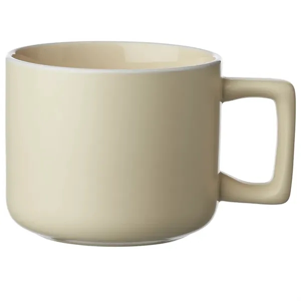 14 oz. ceramic mugs with square handle design, matte exterior, glossy... from ASI 39552 BEL Promo