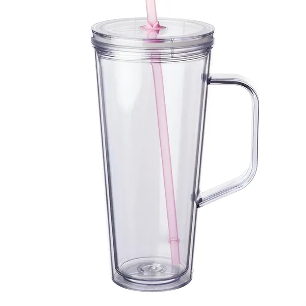 24 oz. insulated plastic tumbler with handle, lid, and straw.... from ASI 39552 BEL Promo