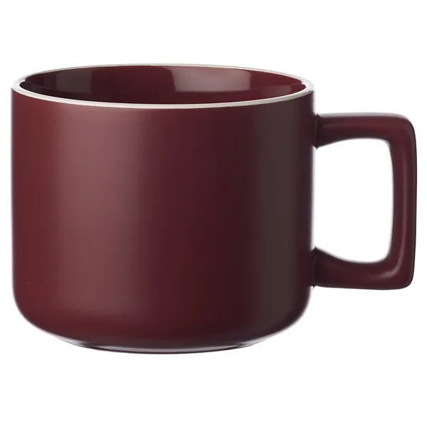 14 oz. ceramic mugs with square handle design, matte exterior, glossy... from ASI 39552 BEL Promo