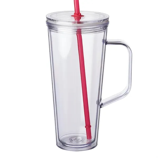 24 oz. insulated plastic tumbler with handle, lid, and straw.... from ASI 39552 BEL Promo