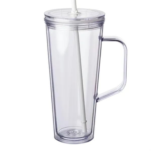24 oz. insulated plastic tumbler with handle, lid, and straw.... from ASI 39552 BEL Promo