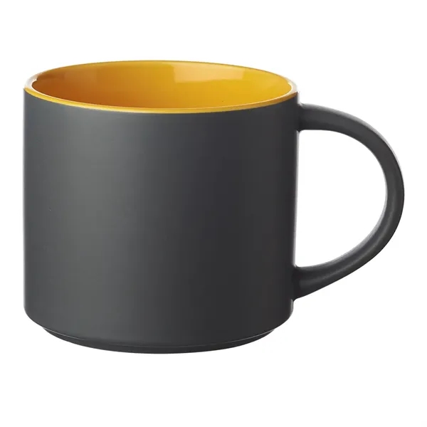 16 oz. stackable ceramic mugs with grey matte exterior and glossy... from ASI 39552 BEL Promo