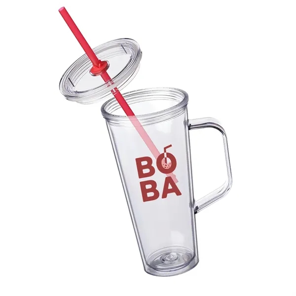24 oz. insulated plastic tumbler with handle, lid, and straw.... from ASI 39552 BEL Promo