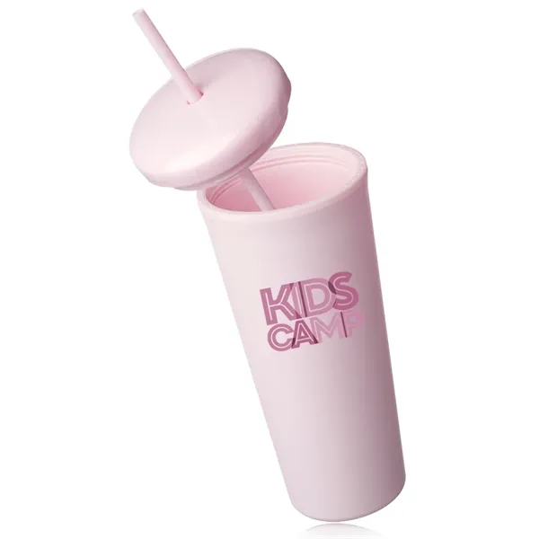 25 oz. double plastic tumbler with rubberized finish and a dome... from ASI 39552 BEL Promo