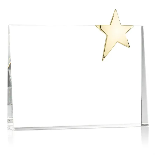 A refined rectangular optical crystal piece, highlighted by a stunning gold... from ASI 84592 St Regis Group / St Regis